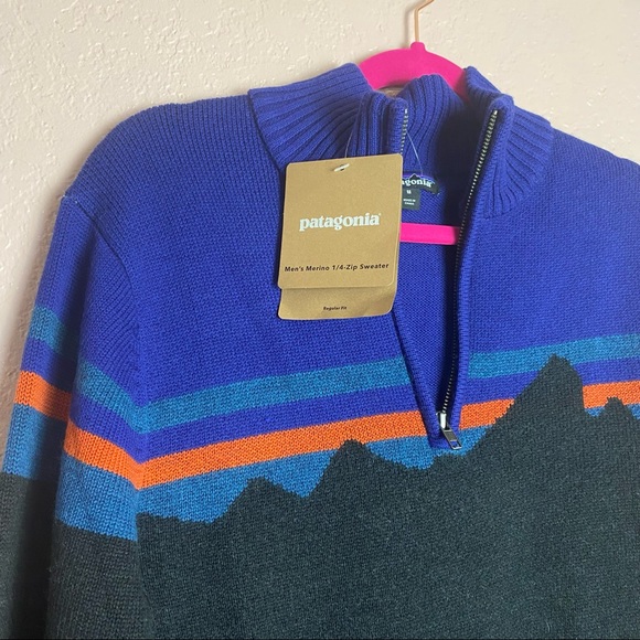 Men’s Patagonia Fitz Roy Merino 1/4 Zip Sweater - Picture 5 of 9